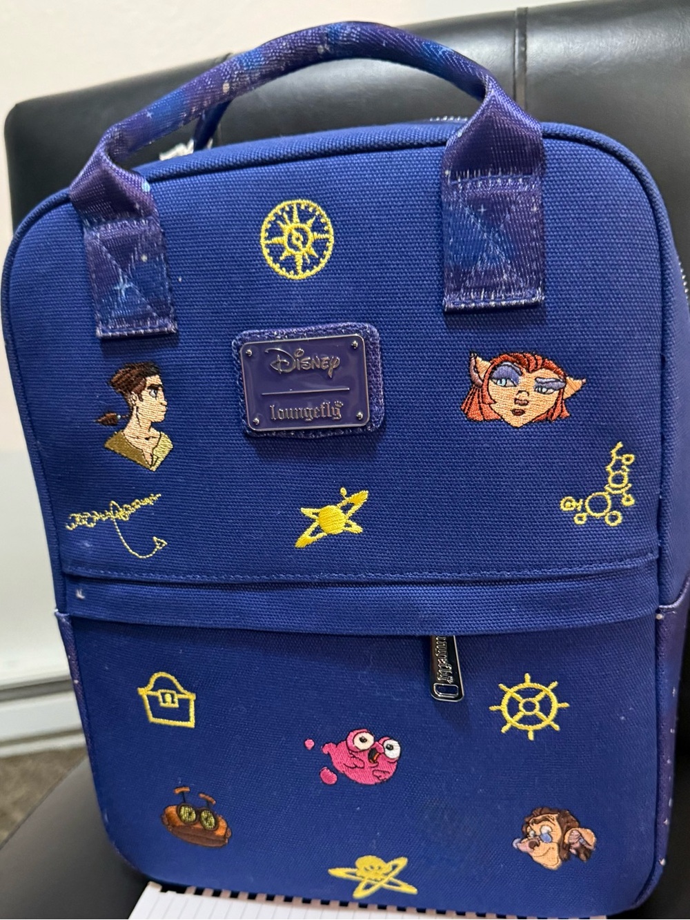 Loungefly Purple Navy Disney Embroidered Mini Backpack